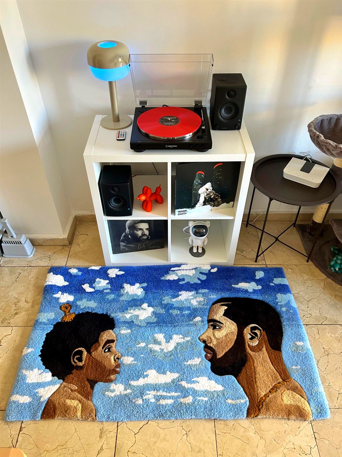 Custom tufted rug: Album covers & sneakers